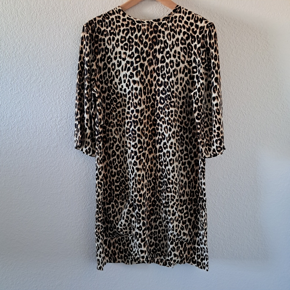 Equipment Silk Leopard Print Shift Dress